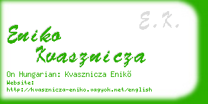 eniko kvasznicza business card